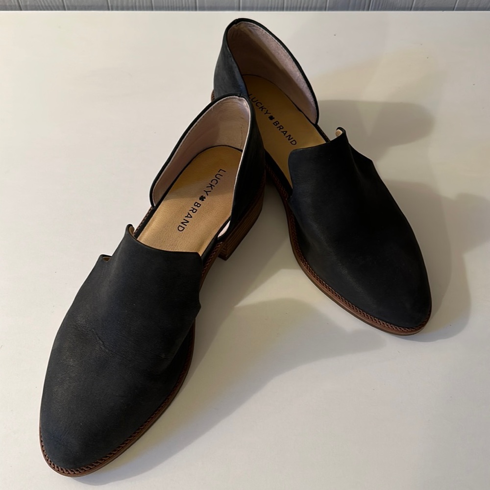 Lucky Black Leather Clogs